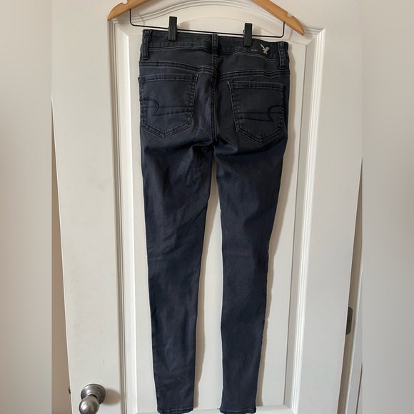 American Eagle Black Stretch Jeggings Women’s Size 0 Long - Picture 7 of 15